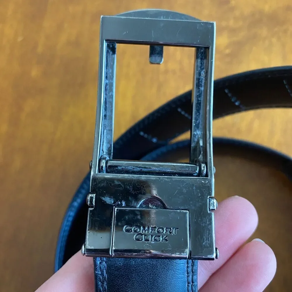Comfort Click Leather Adjustable Mens Belt. Sizes 28-44. Ratchet Easy to Use